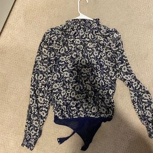 Socialite bodysuit blue flower blouse